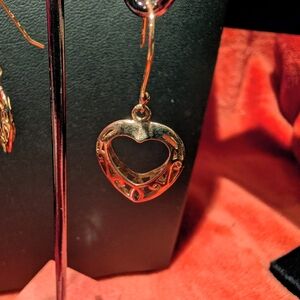 Gold Heart Drop Earrings